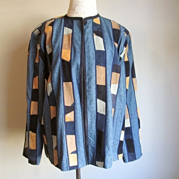Stillman Studio Jackets & Blazers - Boho Suede & Denim Patchwork Swingcoat Jacket